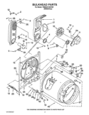 BULKHEAD PARTS Diagram and Parts List for 7MWGD1705YM1  Whirlpool Dryer