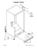CABINET PARTS Diagram and Parts List for EV250NXTQ03  Whirlpool Freezer