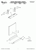 DOOR AND PANEL PARTS Diagram and Parts List for GU3600XTVQ0  Whirlpool Dishwasher