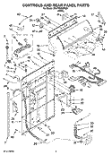 CONTROLS AND REAR PANEL PARTS Diagram and Parts List for 3RATW3005TQ0  Whirlpool Washer