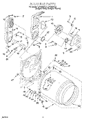 BULKHEAD Diagram and Parts List for LGV6634DZ1  Whirlpool Dryer
