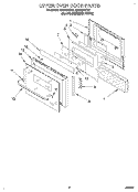 UPPER OVEN DOOR Diagram and Parts List for RB160PXBQ1  Whirlpool Wall Oven