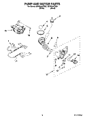 PUMP AND MOTOR PARTS Diagram and Parts List for WFW8400TB00  Whirlpool Washer
