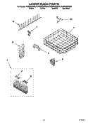 LOWER RACK PARTS, OPTIONAL PARTS (NOT INCLUDED) Diagram and Parts List for KUDP02SRBT0  KitchenAid Dishwasher