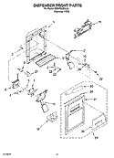 DISPENSER FRONT PARTS Diagram and Parts List for GD5YHAXNL03  Whirlpool Refrigerator