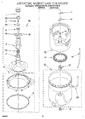 AGITATOR, BASKET AND TUB Diagram and Parts List for LSP9245BW0  Whirlpool Washer