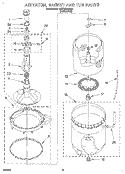 AGITATOR, BASKET AND TUB Diagram and Parts List for 8LSC6244BN2  Whirlpool Washer