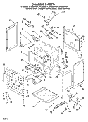 CHASSIS Diagram and Parts List for RF368LXKT1  Whirlpool Range