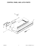 CONTROL PANEL AND LATCH PARTS Diagram and Parts List for WDL785SAAM1  Whirlpool Dishwasher