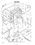 TUB , LITERATURE AND OPTIONAL Diagram and Parts List for DU8116XT0  Whirlpool Dishwasher