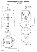 AGITATOR, BASKET AND TUB PARTS Diagram and Parts List for 6ALSQ8000JQ2  Whirlpool Washer
