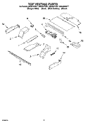 TOP VENTING, OPTIONAL Diagram and Parts List for GBD307PDQ7  Whirlpool Wall Oven