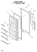 DOOR PARTS Diagram and Parts List for EV171NYMQ01  Whirlpool Freezer