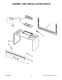 CABINET AND INSTALLATION PARTS Diagram and Parts List for WMH32L19AS1  Whirlpool Microwave