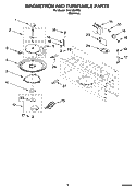 MAGNETRON AND TURNTABLE PARTS Diagram and Parts List for GH4155XPS3  Whirlpool Microwave