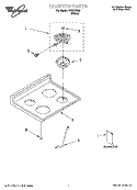 COOKTOP PARTS Diagram and Parts List for WGE34303  Whirlpool Range