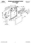 FRAME AND CONSOLE PARTS Diagram and Parts List for IUD4000RQ0  Whirlpool Dishwasher