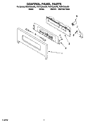 CONTROL PANEL PARTS Diagram and Parts List for YKEHC309JB5  KitchenAid Microwave Oven Combo