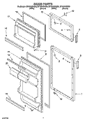 DOOR PARTS Diagram and Parts List for RT12VKYKT00  Roper Refrigerator