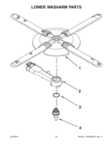 LOWER WASHARM PARTS Diagram and Parts List for KUDS35FBBL0  KitchenAid Dishwasher