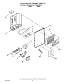 DISPENSER FRONT PARTS Diagram and Parts List for GSC25C4EYB02  Whirlpool Refrigerator