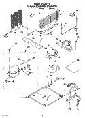 UNIT PARTS, OPTIONAL PARTS Diagram and Parts List for CT21GKXRT03  Crosley Refrigerator