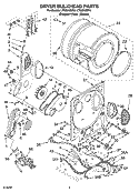 DRYER BULKHEAD PARTS Diagram and Parts List for LTG5243DT4  Whirlpool Washer Dryer Combo