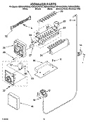 ICEMAKER PARTS, OPTIONAL PARTS Diagram and Parts List for KSRU25CRBL00  KitchenAid Refrigerator