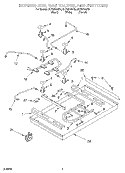 SECTION Diagram and Parts List for GLT3615GT2  Whirlpool Cooktop