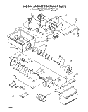 MOTOR AND ICE CONTAINER Diagram and Parts List for 3ED27DQXAN00  Whirlpool Refrigerator