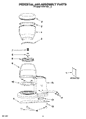 PEDESTAL JAR ASSEMBLY PARTS Diagram and Parts List for 5KCG100APM0  KitchenAid Coffee Grinder