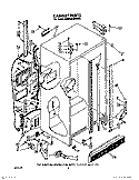 CABINET Diagram and Parts List for KSRB22DWAL02  KitchenAid Refrigerator