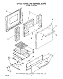 OVEN DOOR AND BROILER Diagram and Parts List for SF0100ERW5  Whirlpool Range