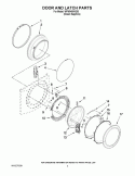 DOOR AND LATCH PARTS Diagram and Parts List for WFW9400VE03  Whirlpool Washer