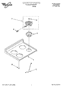 COOKTOP PARTS Diagram and Parts List for WGE32301  Whirlpool Range