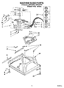 MACHINE BASE PARTS Diagram and Parts List for LBR5432PT0  Whirlpool Washer