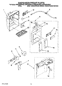 DISPENSER FRONT PARTS Diagram and Parts List for KSRS25RVMS00  KitchenAid Refrigerator