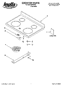 COOKTOP PARTS Diagram and Parts List for IMP85802  Inglis Range