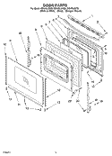 DOOR Diagram and Parts List for GR470LXKT0  Whirlpool Range