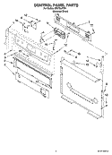 CONTROL PANEL PARTS Diagram and Parts List for SF272LXTD1  Whirlpool Range
