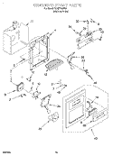 DISPENSER FRONT Diagram and Parts List for 3XART720F00  Whirlpool Refrigerator