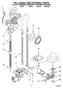 FILL, DRAIN, AND OVERFILL PARTS Diagram and Parts List for KUDS03FSBL3  KitchenAid Dishwasher