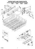 UPPER RACK AND TRACK PARTS Diagram and Parts List for KUDP02IRBL1  KitchenAid Dishwasher