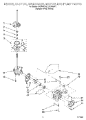 BRAKE, CLUTCH, GEARCASE, MOTOR & PUMP Diagram and Parts List for LSQ7533JQ1  Whirlpool Washer
