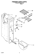 FREEZER LINER PARTS Diagram and Parts List for RS25AGXNQ00  Roper Refrigerator