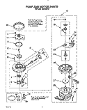 PUMP AND MOTOR Diagram and Parts List for DU8750XY0  Whirlpool Dishwasher