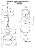 AGITATOR, BASKET AND TUB PARTS Diagram and Parts List for 7MLSC9545JQ4  Whirlpool Washer