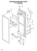 REFRIGERATOR DOOR Diagram and Parts List for 3XED5SHQKQ00  Whirlpool Refrigerator