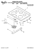 COOKTOP PARTS Diagram and Parts List for GR448LXPS3  Whirlpool Range