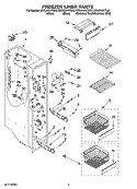 FREEZER LINER PARTS Diagram and Parts List for GC3JHAXTL00  Whirlpool Refrigerator